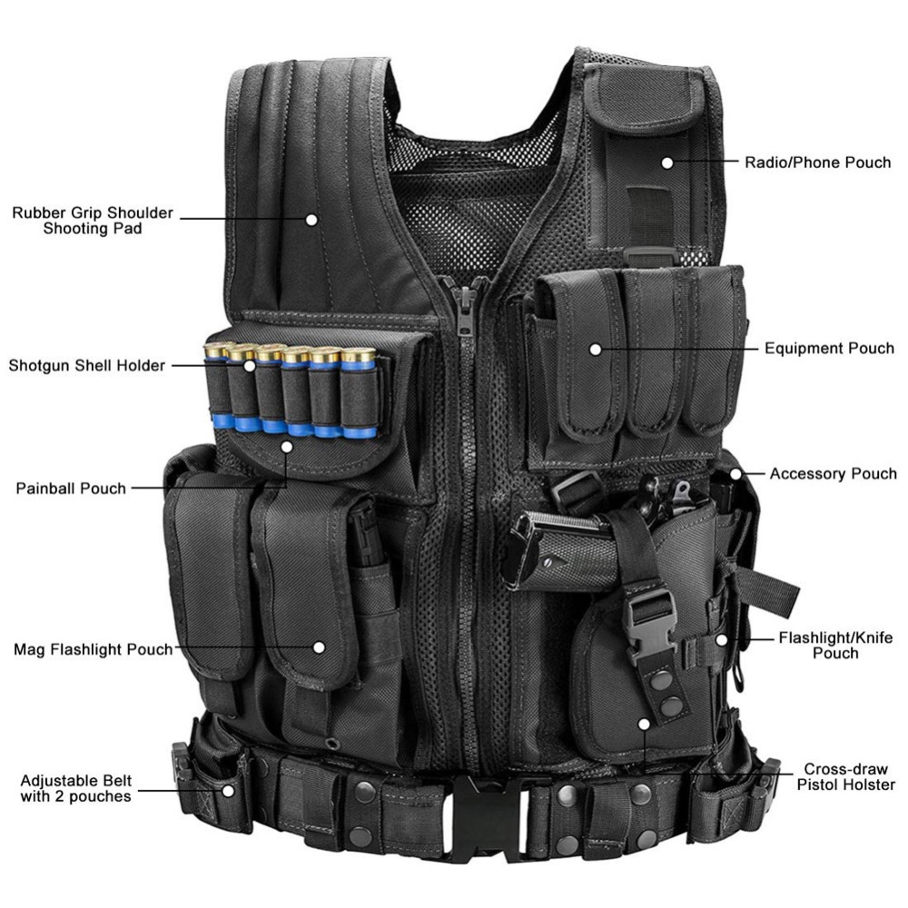Rompi taktis Molle dapat dises - Outdoor Hunting Vest ulasan dan harga