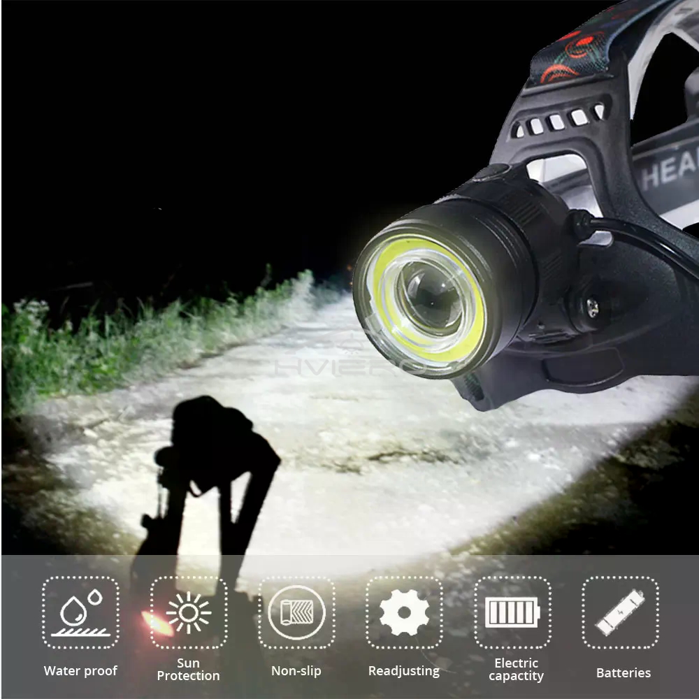 T6 Cob Senter Kepala Lampu Usb - Outdoor Hunting Fishing Jobs ulasan dan harga